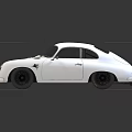White Classic Two Door Sports Car With Sleek Body And Shiny Wheel Design