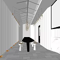 Modern Bubble Tea Shop Interior Design With White Walls Marble Bar Counter And Pendant Lights