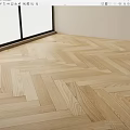 Modern Light Colored Wooden Flooring With Herringbone Pattern In Interior Space 3d model