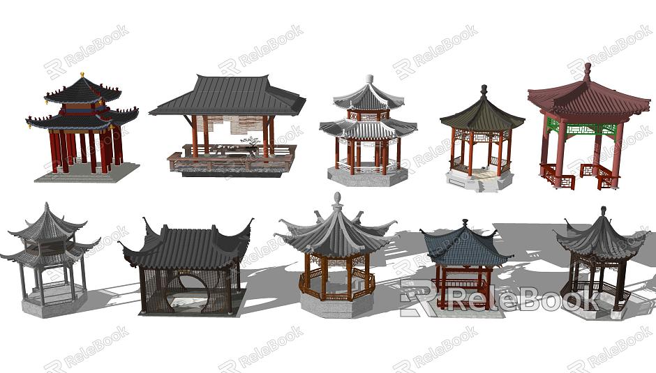 New Chinese Pavilion Octagonal Pavilion model