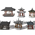 New Chinese Pavilion Octagonal Pavilion 3d model