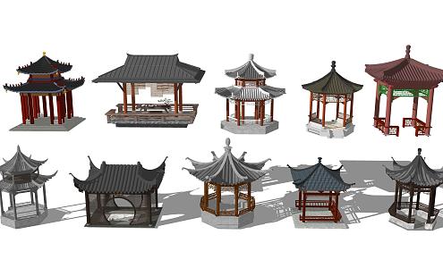 New Chinese Pavilion Octagonal Pavilion 3d model