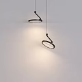 Modern Black Pendant Lights With Adjustable Arms And Soft Wall Lighting 3d model
