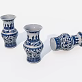 Blue and White Ceramic Vases With Traditional Patterns For Home Decor