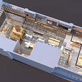 Detailed 3D Architectural Interior Layout With Staircase And Functional Spaces Design