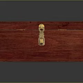 Red Wooden Storage Box With Golden Lock And Smooth Surface Design