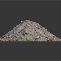 Gray Soil Pile With Rough Texture On Dark Illuminated Background 3d model