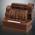 Vintage Wooden Cash Register with Classic Design as Traditional Commercial Equipment