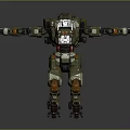 Advanced Mech Robot Character With Mechanical Armor And Orange Accents 3d model