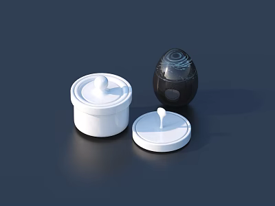 Modern Household Storage Container Set With White Black Lids And Sleek Design 3d model