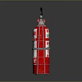 Red Fire Extinguisher With Pressure Gauge Hose And Nozzle Safety Equipment