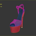 Transparent High Heel Sandals with Red Sole Black Upper Stiletto Heel and Platform Design