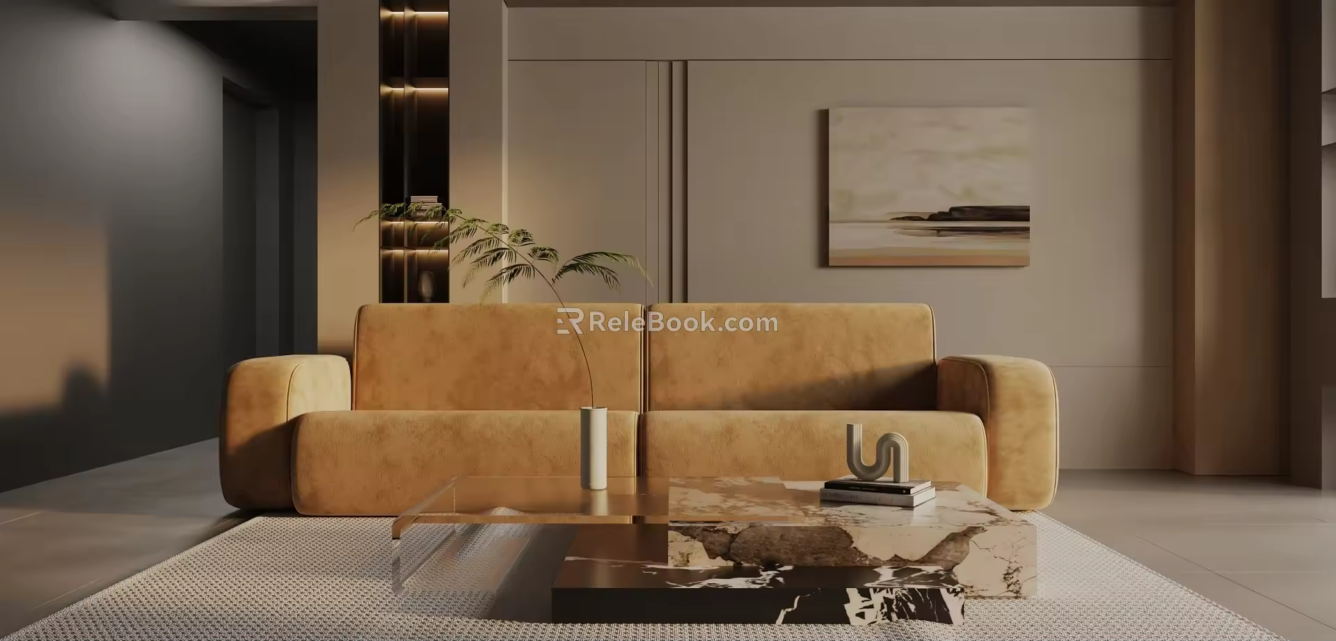 Three-seat sofa 3d model