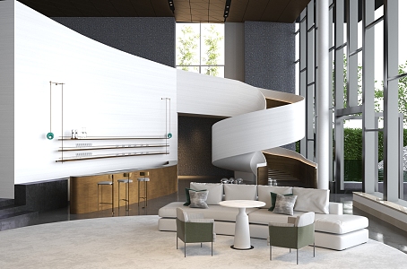 Modern reception area sales department 3d model