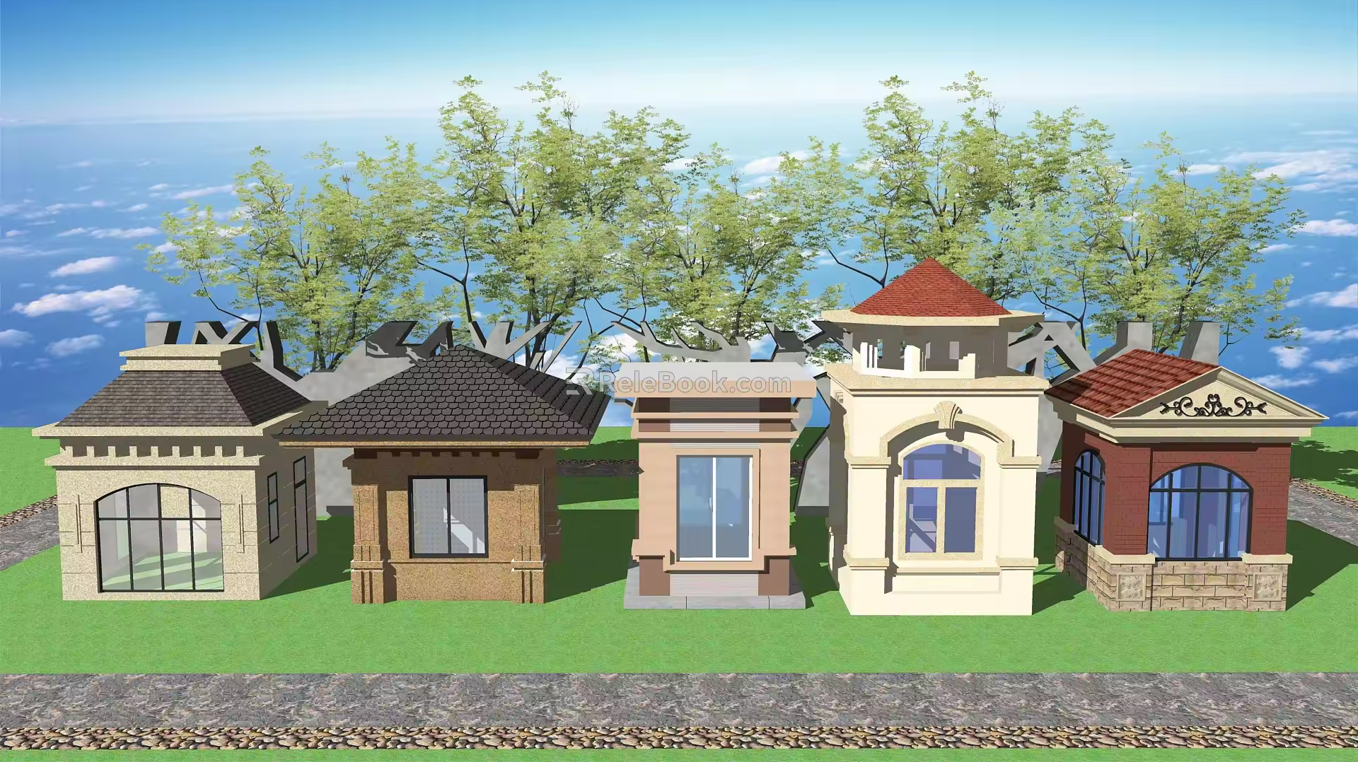 European-style Security Booth Guard Booth 3d model