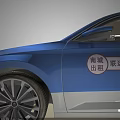 Colorful Taxi Cars with Roof Signs in Red Green and Blue