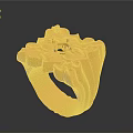 Elegant Gold Ring With Floral Design And Gemstone For Daily Accessory
