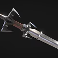 Detailed Ornate Medieval Sword With Wooden Handle And Sharp Metal Blade