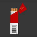Marlboro Open Cigarette Pack With Filtered Cigarettes Inside 3d model