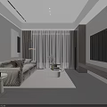 Modern Three Seater Sofa With Decorative Pillows In Bright Minimalist Living Room
