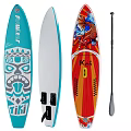 Inflatable Stand Up Paddleboard Set With Tiki Dolphin Koi Designs Pump And Paddle