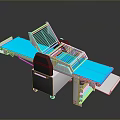 Industrial Paper Folding Machine With Blue Conveyor Belt And Metal Frame