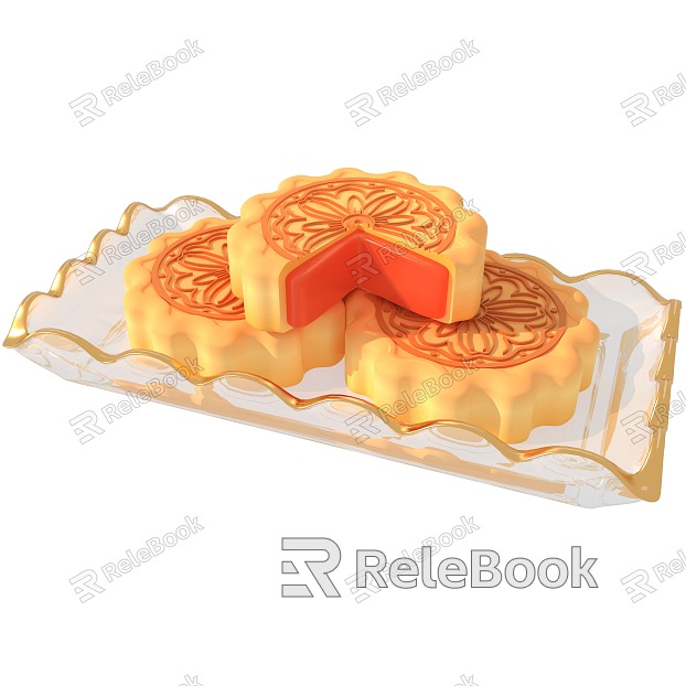 Moon Cake Food Mid-Autumn Festival Moon Cake model