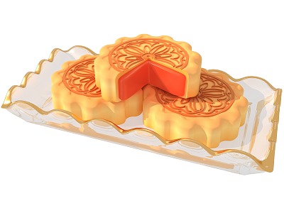 Moon Cake Food Mid-Autumn Festival Moon Cake model