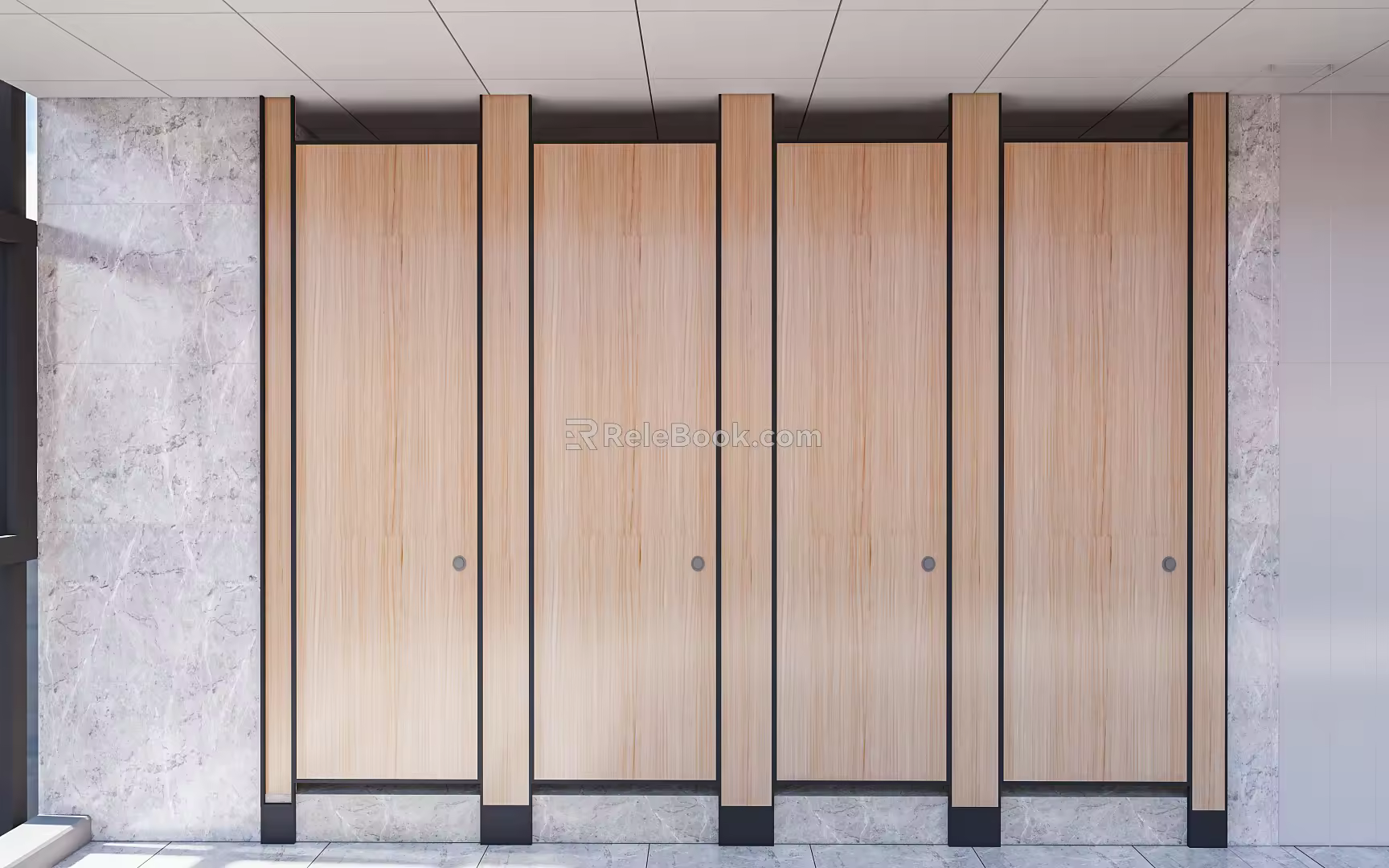 Modern Door Public Toilet Partition Toilet Partition 3d model