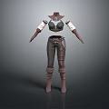 Game And Movie Character Leather Costume Design With Waist Belt And Arm Straps