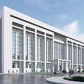 modern office building multi-storey office building 3d model