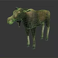 Detailed Reptile 3D Model Standing On Gray Background With Clear Reflection