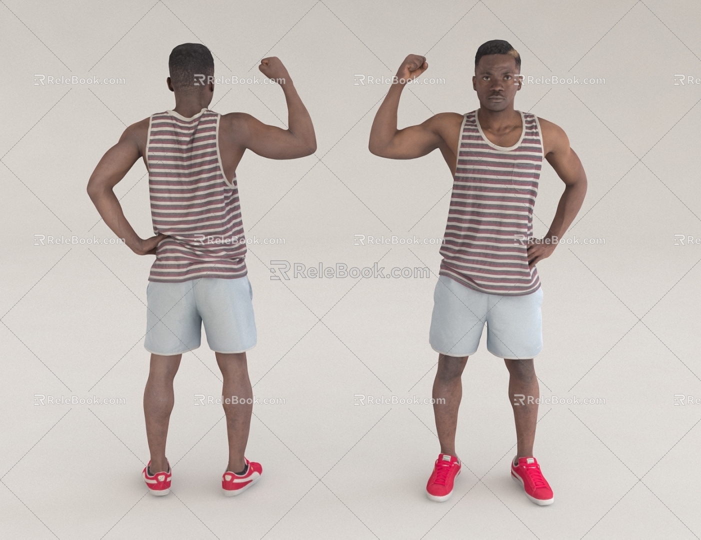 Fitness man muscle body 3d model