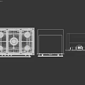 Modern Black And Gold Kitchen Appliances With Stove Range Hood And Oven