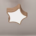 Modern Star Shaped Wooden Frame Ceiling Light With White Light Panel Design 3d model