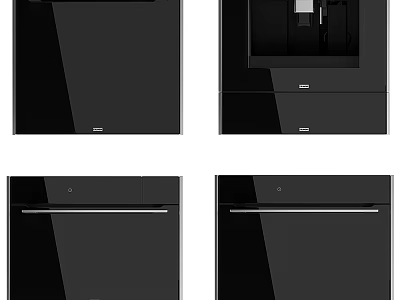 Modern Black Built in Kitchen Appliances with Sleek Design and Smooth Surface 3d model