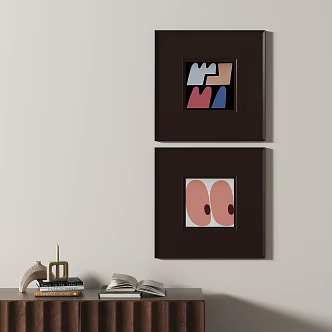 French abstract decorative painting 3d model