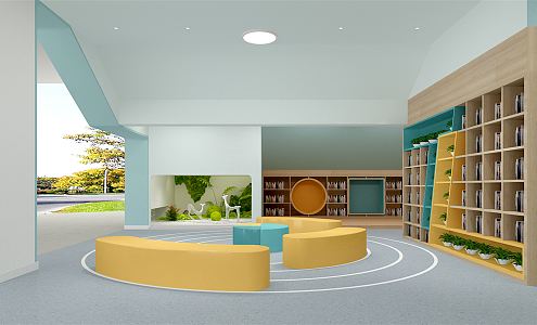 Modern Book Bar Overhead Book Bar 3d model