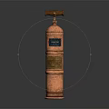Vintage Copper Industrial Cylinder Device With Valve Pipe And Metal Structure