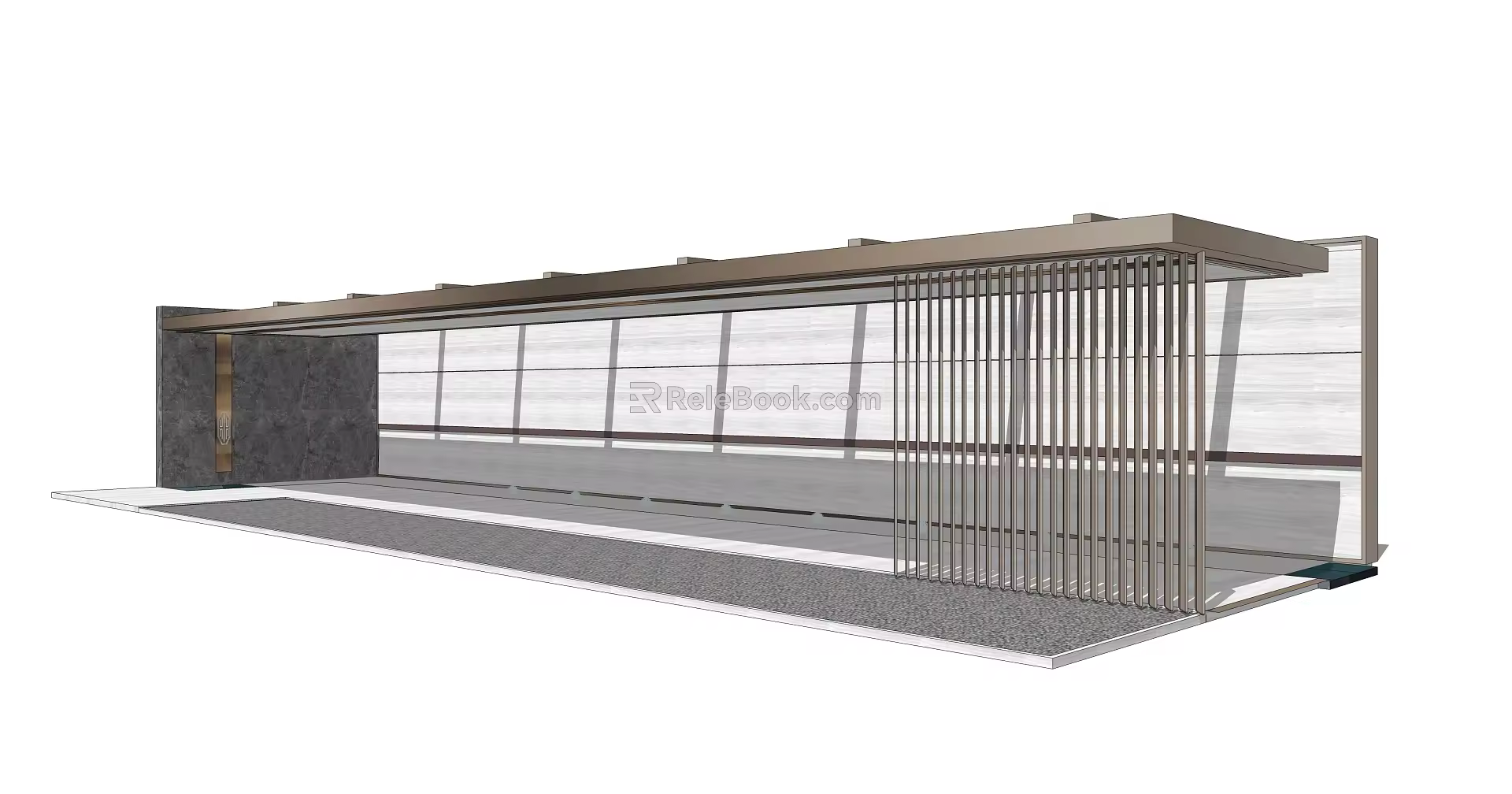 modern gallery shelf 3d model