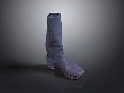 High Top Leather Boots For Daily Wear With Durable Sole And Comfortable Design 3d model