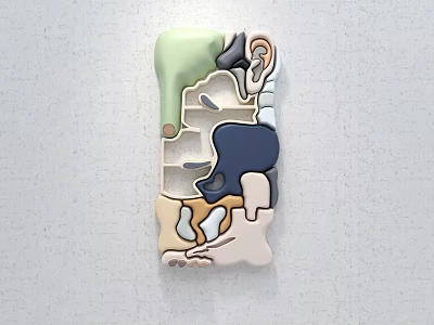 Colorful 3D Abstract Wall Decor Featuring Geometric Shapes And Modern Style 3d model