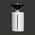 Orbital Space Satellite With Blue Solar Panels Cylindrical Body And Antenna