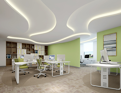 modern public office area office 3d model