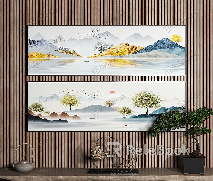 New Chinese Landscape Painting Bedside Decorative Painting model