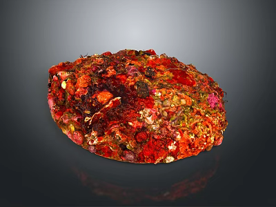 Colorful Organ Tissue With Natural Hair Fibers And Textured Surface Structures 3d model