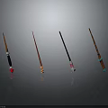 Magical Wands Featuring Various Colors Decorative Designs Top Balls Stripes And Wooden Handles