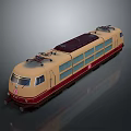 Vintage Electric Train With Cream And Maroon Color Streamlined Front And Windows