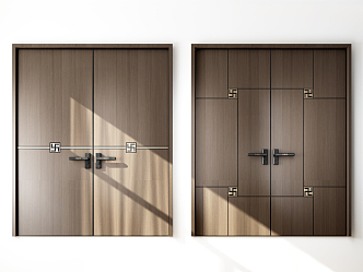 New Chinese style double door 3d model