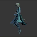 Frozen Elsa Dancing Gracefully In Blue Long Dress With Flowing Skirt And Elegant Pose
